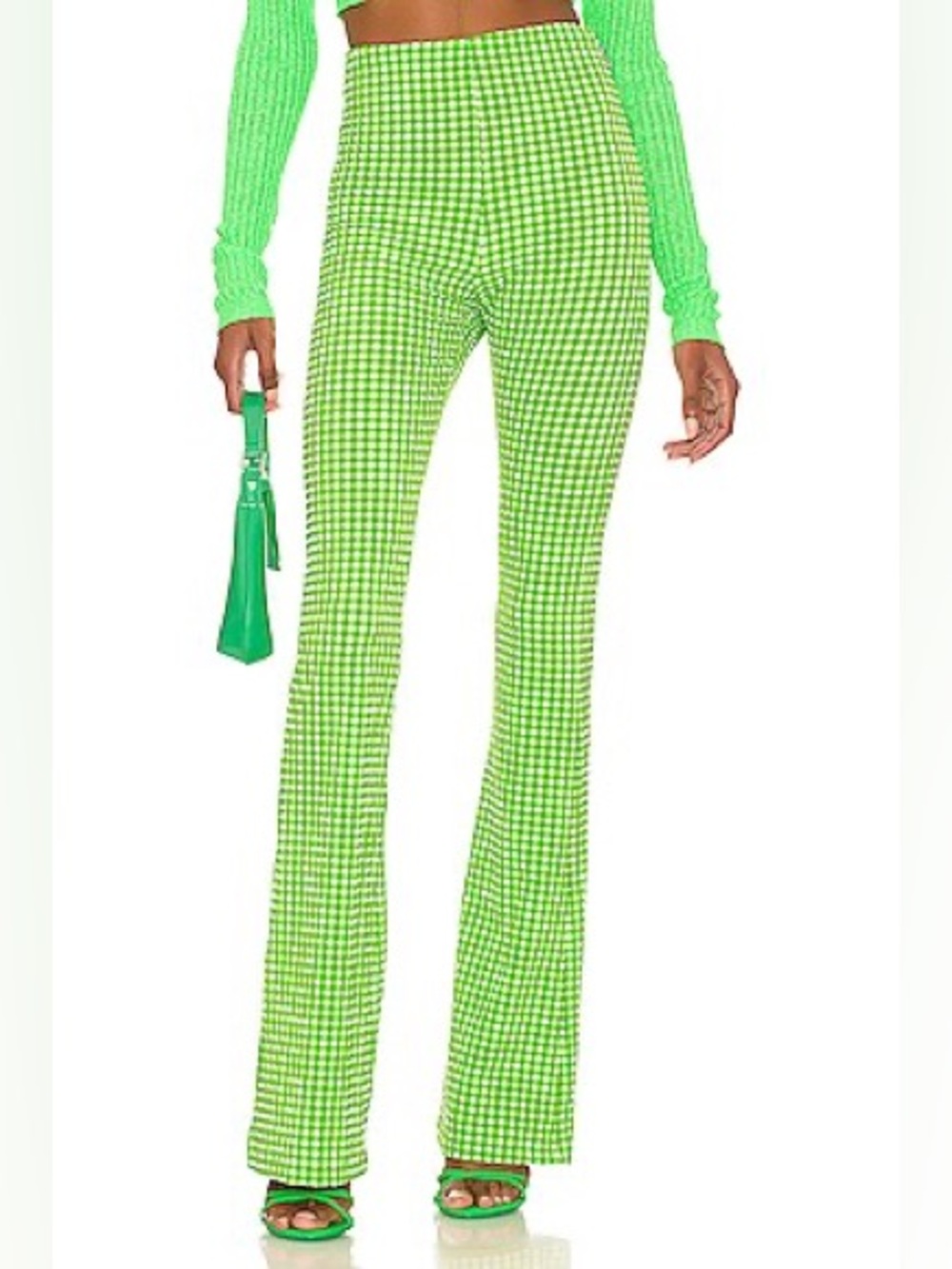 MSGM flared Gingham Pant made in Italy.